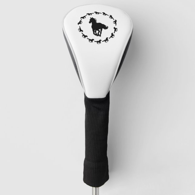 Horse Design Silhouette Golf Head Cover (Front)