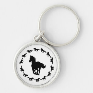 Horse Design Silhouette Key Ring