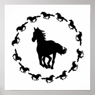Horse Design Silhouette Poster