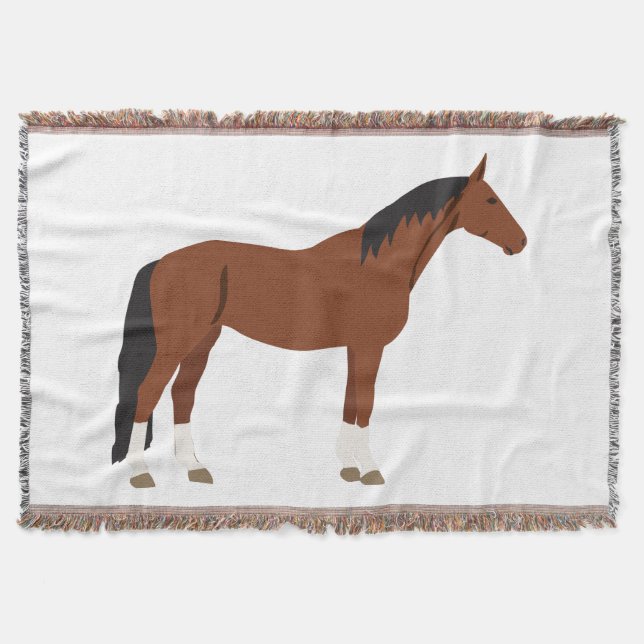 Horse Design Throw Blanket (Front)
