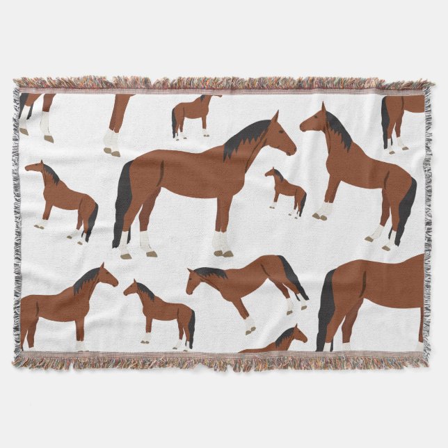 Horse Design Throw Blanket (Front)