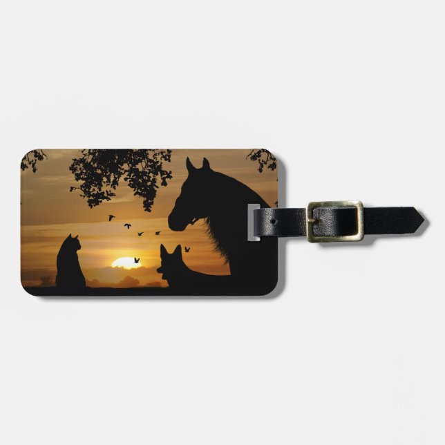 Horse, Dog and Cat Luggage Tag (Front Horizontal)