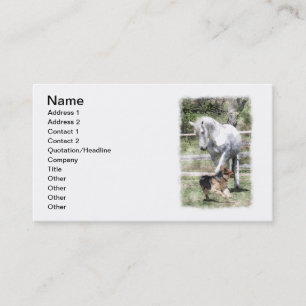 HORSE & DOG PLAY WATERCOLOR BUSINESS CARD
