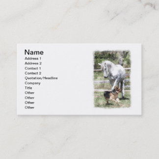 HORSE & DOG PLAY WATERCOLOR BUSINESS CARD