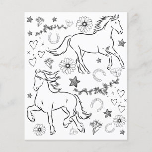 Horse Doodle Colour Me In Paper