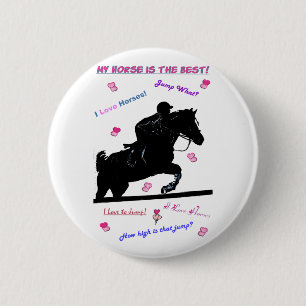 Horse Doodles 6 Cm Round Badge