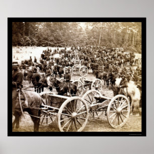 Horse Drawn Cannons near Fair Oaks, VA 1862 Poster