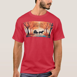 horse drawn carriage coloured maple vintage T-Shirt