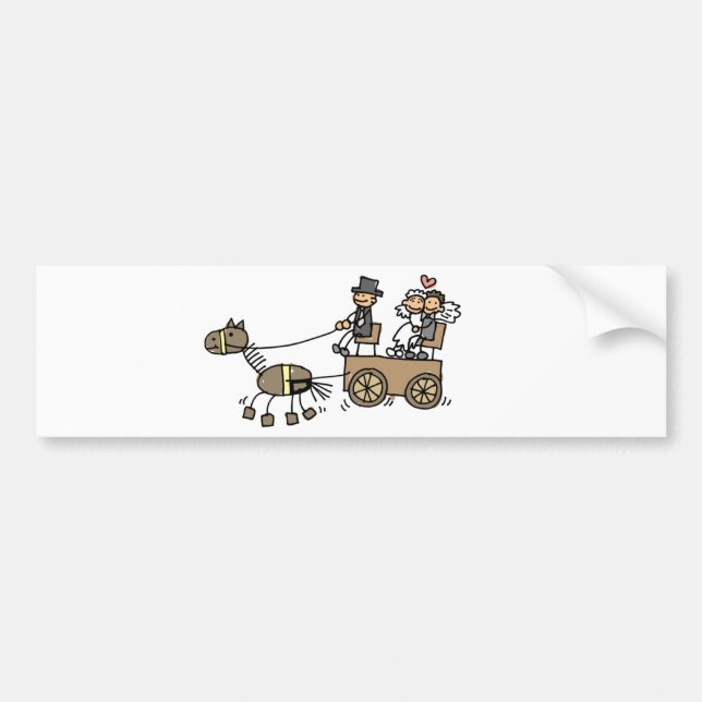 Horse Drawn Carriage For Weddings Bumper Sticker (Front)