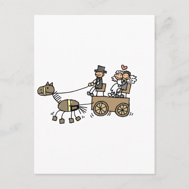 Horse Drawn Carriage For Weddings Postcard (Front)