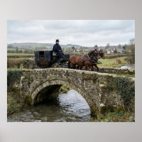 Horse-Drawn Carriage on Stone Bridge