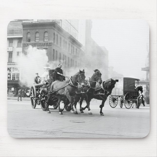 Horse Drawn Fire Engine, early 1900s Mouse Mat (Front)