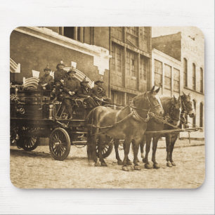 Horse Drawn Fire Engine Vintage Mouse Mat
