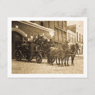 Horse Drawn Fire Engine Vintage Postcard