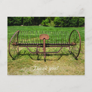 Horse Drawn Hay Rake Postcard