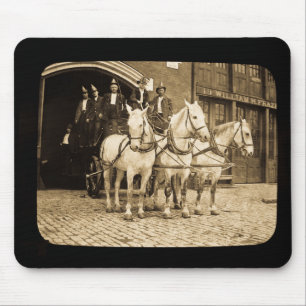 Horse Drawn Hook and Ladder Fire Company - Vintage Mouse Mat