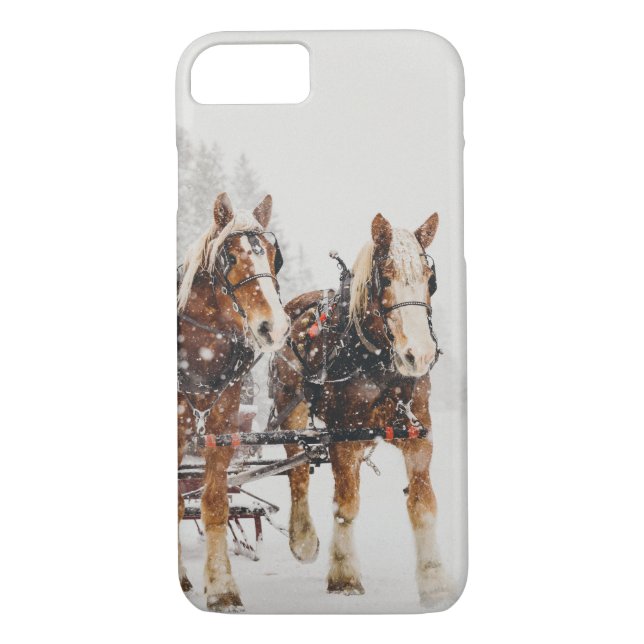 Horse Drawn Sleigh Christmas Scene Case-Mate iPhone Case (Back)