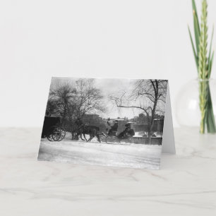 Horse Drawn Sleigh NYC Greeting Card
