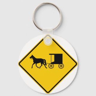 Horse-drawn Vehicle Traffic Highway Sign Key Ring