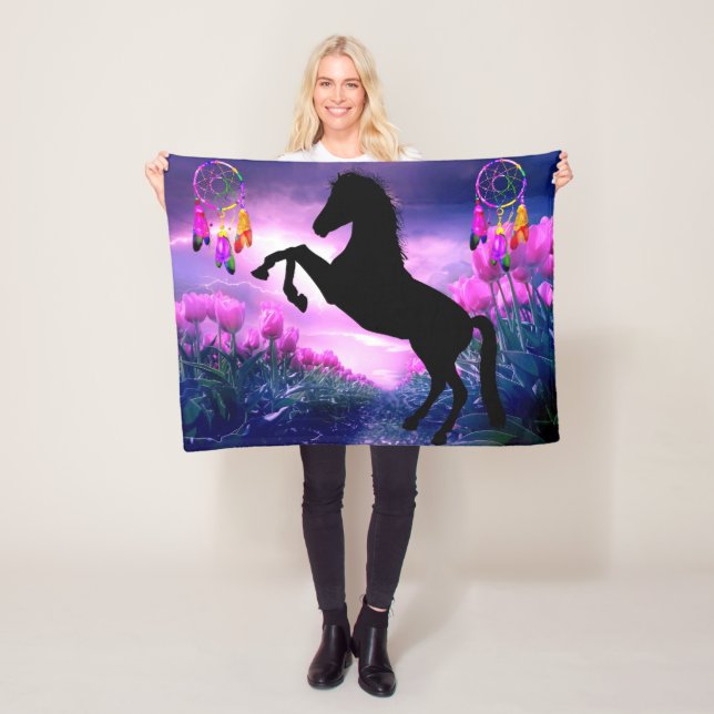 Horse Dreamcatcher Fleece Blanket (In Situ)