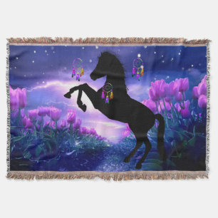 Horse Dreamcatcher Throw Blanket
