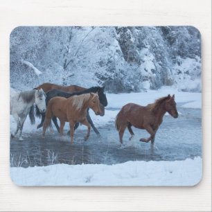 Horse Drive in Winter Mouse Mat