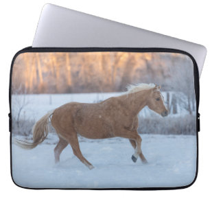 Horse Drive in Winter on Hideout Ranch Laptop Sleeve
