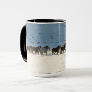 Horse Drive in Winter on Hideout Ranch Mug