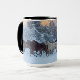 Horse Drive in Winter on Hideout Ranch Mug