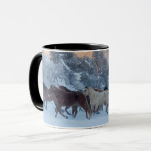 Horse Drive in Winter on Hideout Ranch Mug