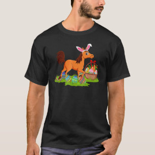 Horse Easter Egg Hunting Bunny Horse Easter Sunday T-Shirt