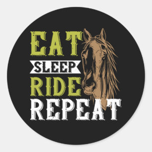 Horse - Eat Sleep Ride Repeat Classic Round Sticker