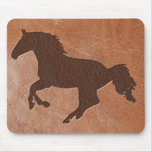 Horse Embossed Leather Mouse Mat