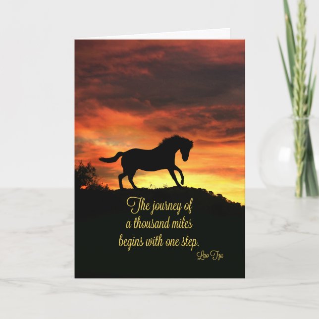 Horse Encouragement Card with Famous Saying (Front)