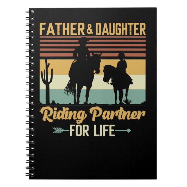 Horse Equestrian FatherDaughter Riding Partner For Notebook (Front)