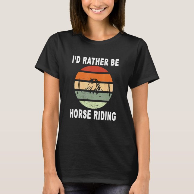Horse Equestrian Rider Horse Retro Sun Style  1 T-Shirt (Front)