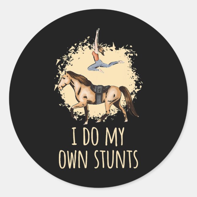 Horse Equestrian Vaulting Vault 401 Pony Classic Round Sticker (Front)