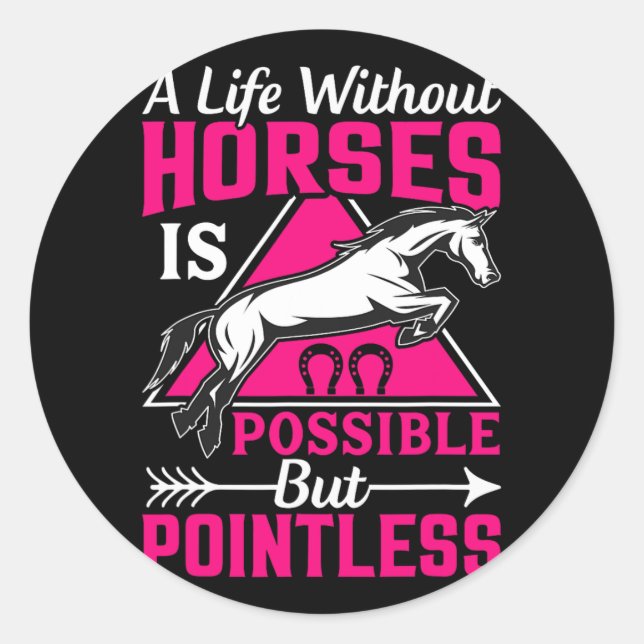 - Horse Equestrians  Classic Round Sticker (Front)