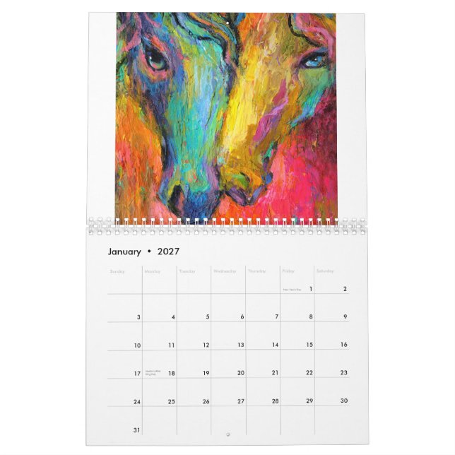 Horse Equine art Wall Calendar Svetlana Novikova (Jan 2027)