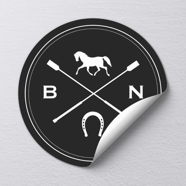Horse Equine Elegant Horseback Riding Equestrian Classic Round Sticker (Creator Uploaded)