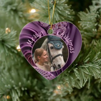 Horse Equine Equestrian Pet Photo Modern Custom Ceramic Tree Decoration