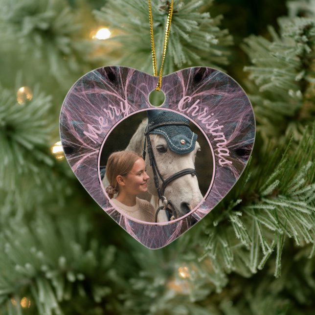  Horse Equine Equestrian Pet Photo Modern Custom Ceramic Tree Decoration (Tree)