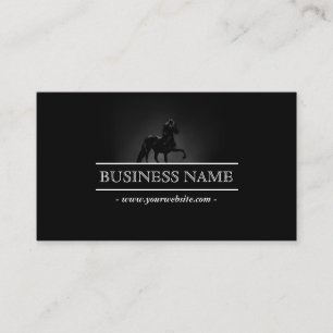 Horse Equine Horseback Riding Elegant Black Business Card