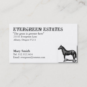 Horse Equine Stables Business Card