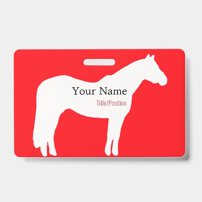 Horse Event Name Badge ID Badge (Front)