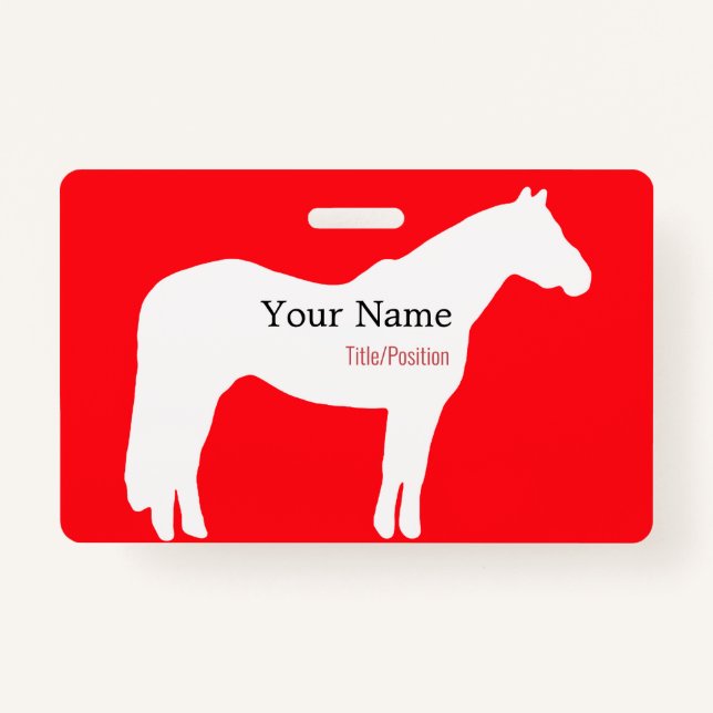 Horse Event Name Badge ID Badge (Front)