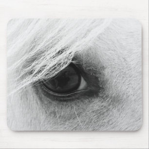 Horse Eye in Black and White Mouse Mat