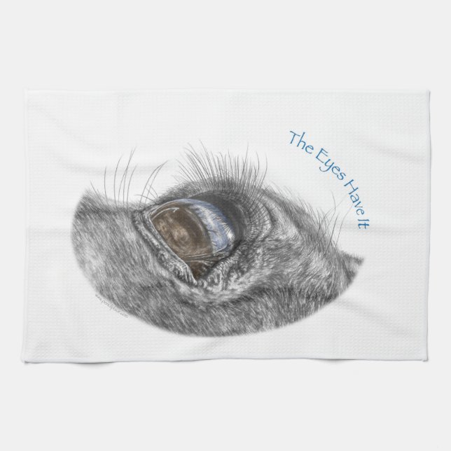 Horse Eye Reflection Closeup Tea Towel (Horizontal)