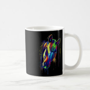 Horse Face Hand Drawn Water Colour Splash Art Colo Coffee Mug