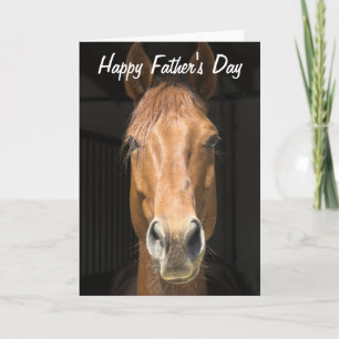 Horse Face Photograph Happy Father's Day Card